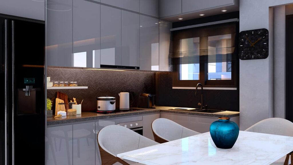 Open-plan living room with kitchen #2
