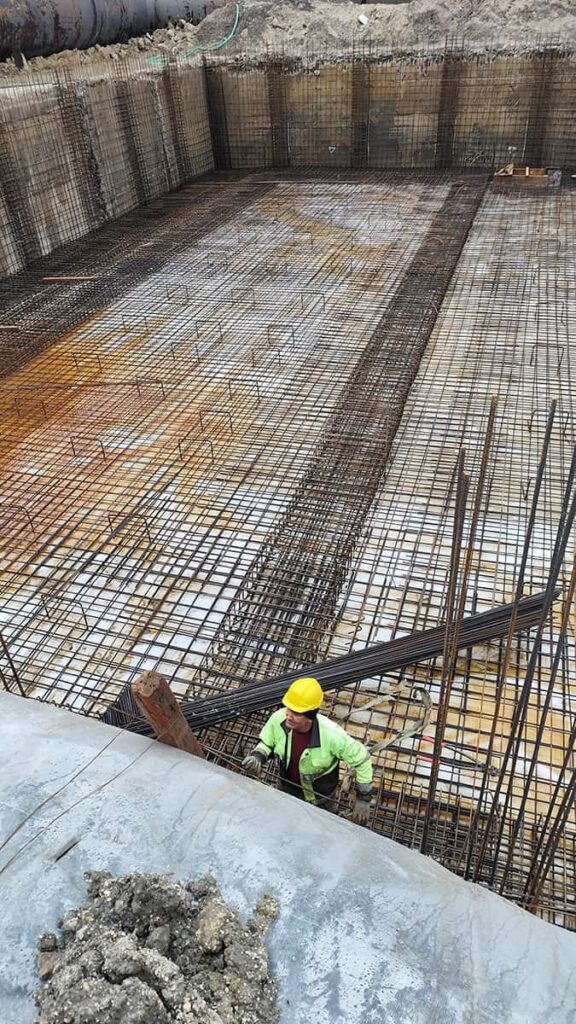 Concrete foundations for fuel tanks and fuel pipeline infrastructure